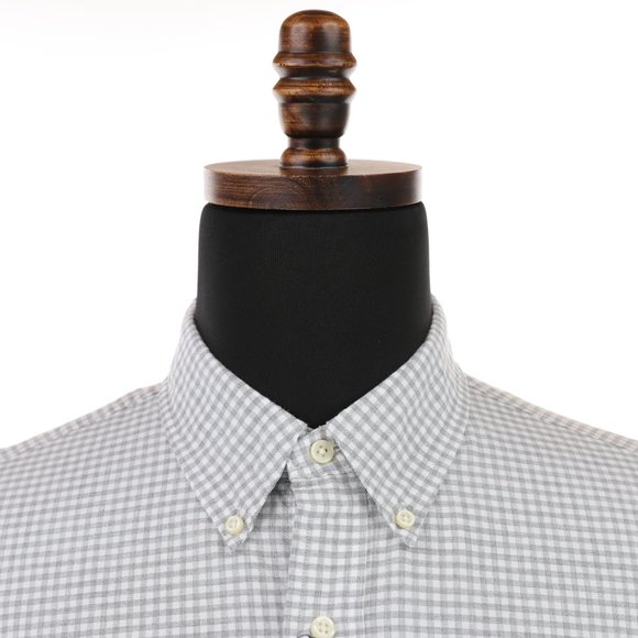 New Ralph Lauren Long Sleeve Button Down Shirt Gray/White Checks Size XL Pony - Picture 3 of 6